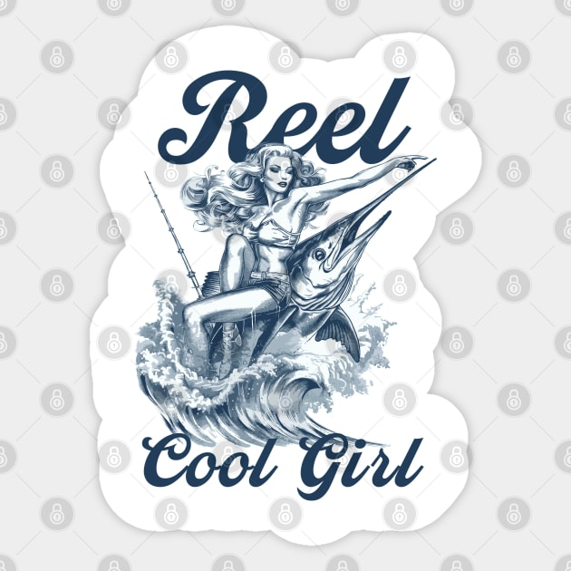 reel cool girl, pin up girl Sticker by GraphGeek